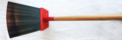 A picture of a metal fire swatter.